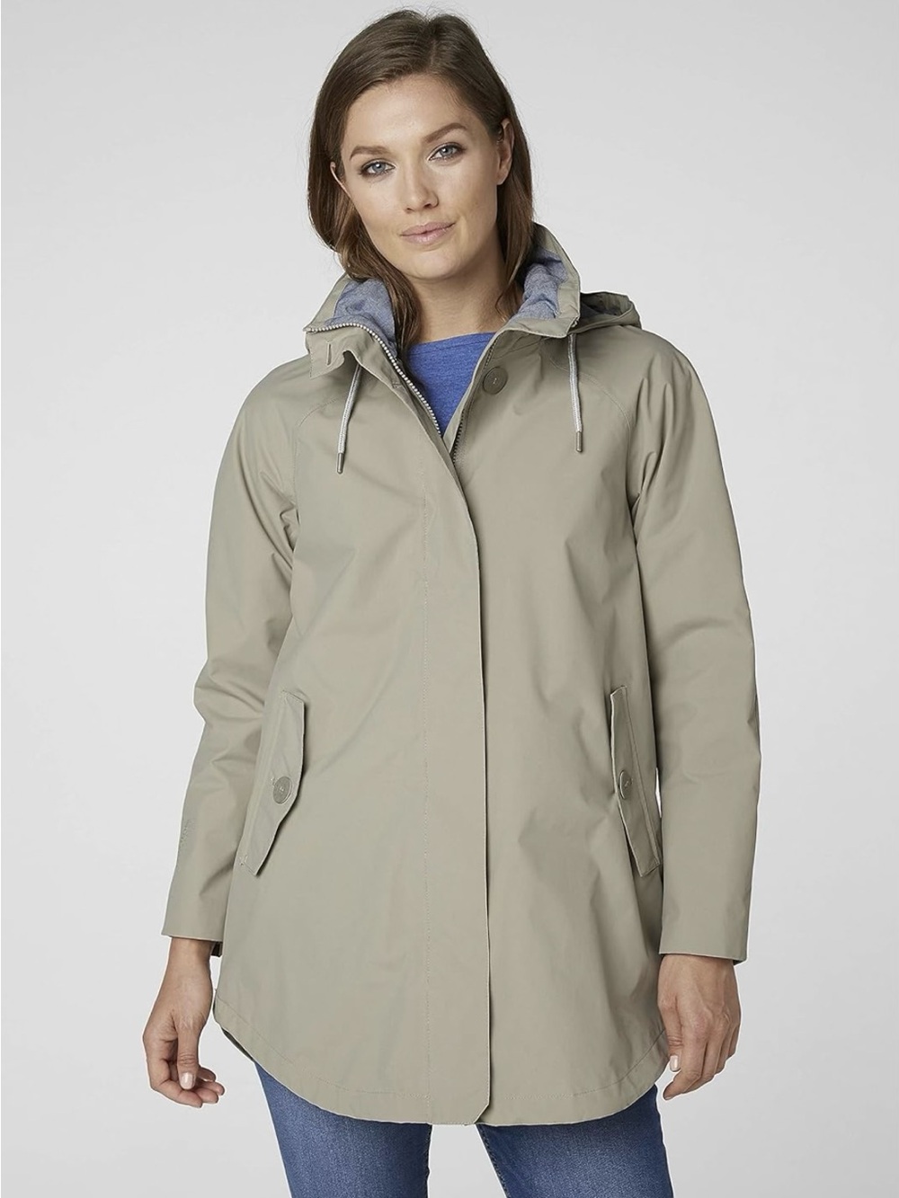 Helly Hansen Olive Green Hooded Rain Coat - Picture 7 of 8